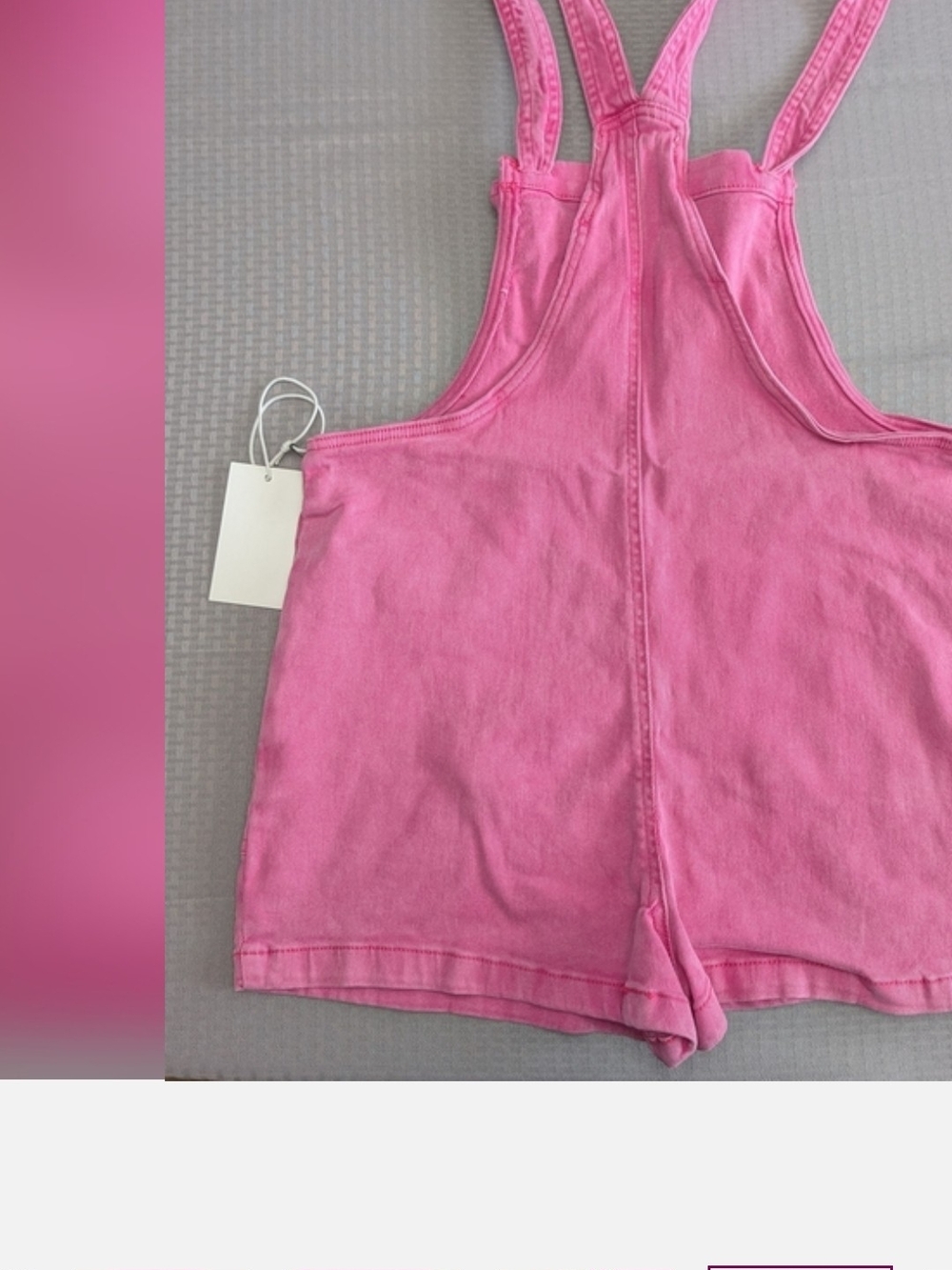 Zenana Mineral Wash Knot Strap Hot Pink Romper Summer Jumpsuit S, M  NWT - Picture 4 of 8